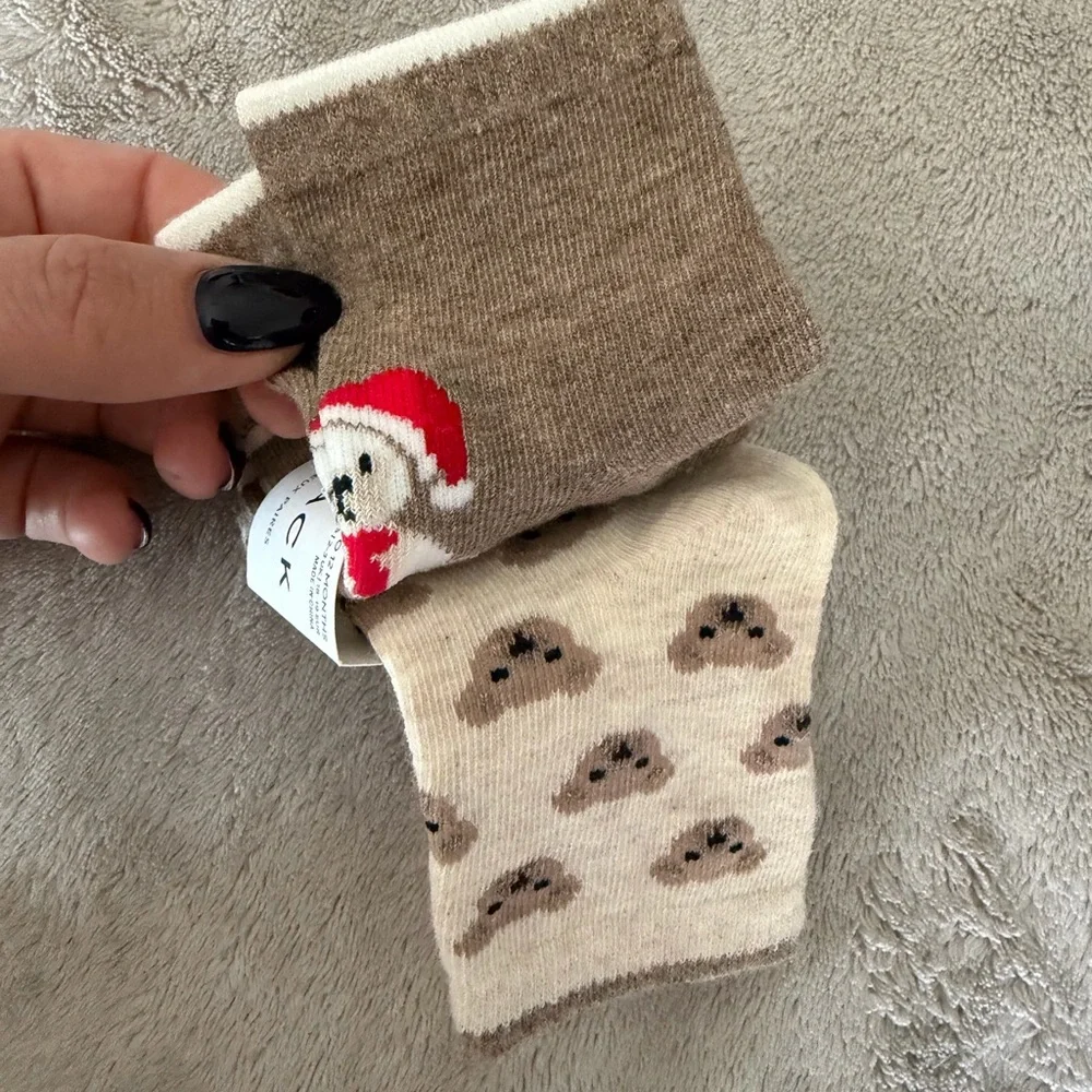 🆕Janie and Jack Brown and Cream Socks nwt